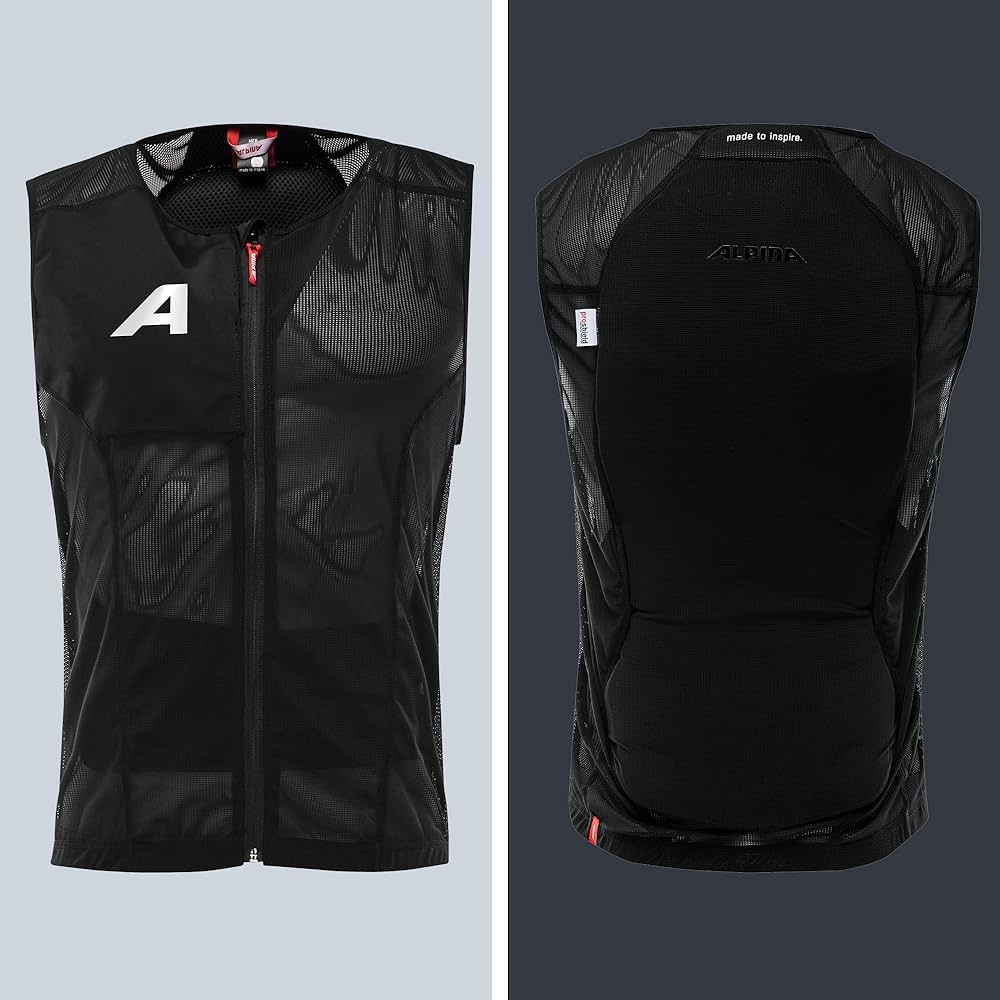 ALPINA PROSHIELD MEN VEST ブラック S ALPINA Flexible, Adjustable & Breathable Ski and Snowboard Back