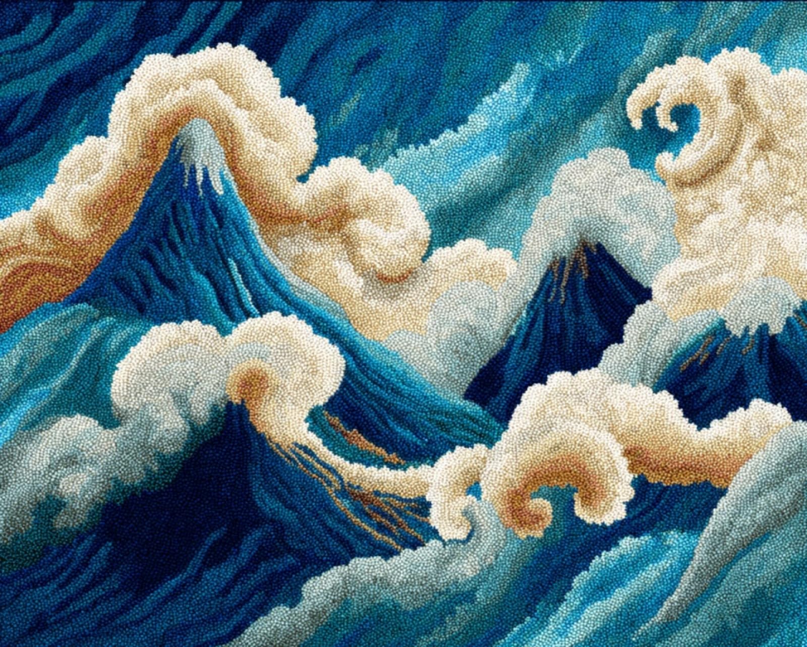 Wallphantom Knüpfteppich Zum Selber knüpfen,Bergwolkenlandschaft,Knüpfsets Latch Hook Kit Selbst Knüpfen Set für Kinder und Erwachsene,Farbmuster vorbedruckt,90x120cm