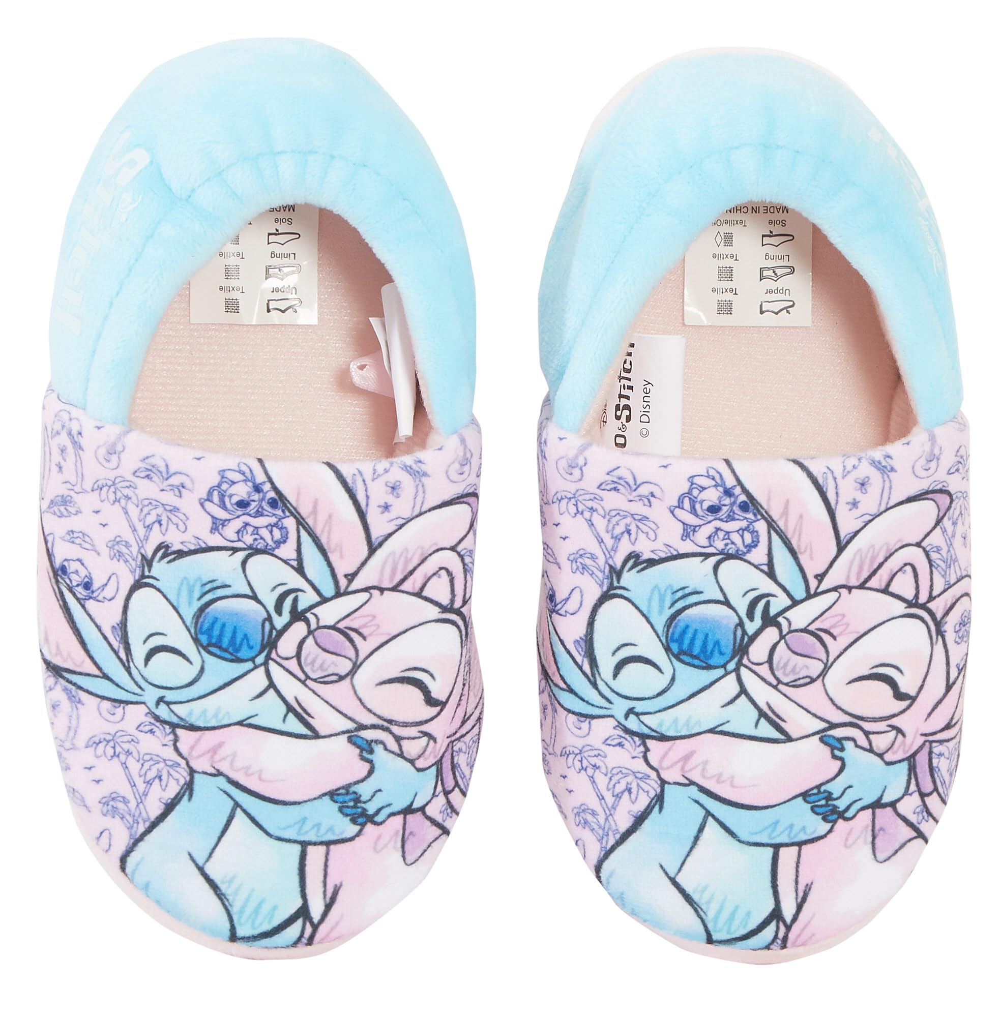 Disney Dziewczęce kapcie dla dzieci Stitch & Angel Slip On Warm House Shoes Mules
