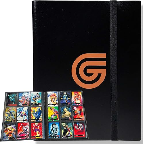 Carpeta de tarjetas coleccionables - Carpeta de álbum de tarjetas - Carga lateral para TCG (9 bolsillos, negro)