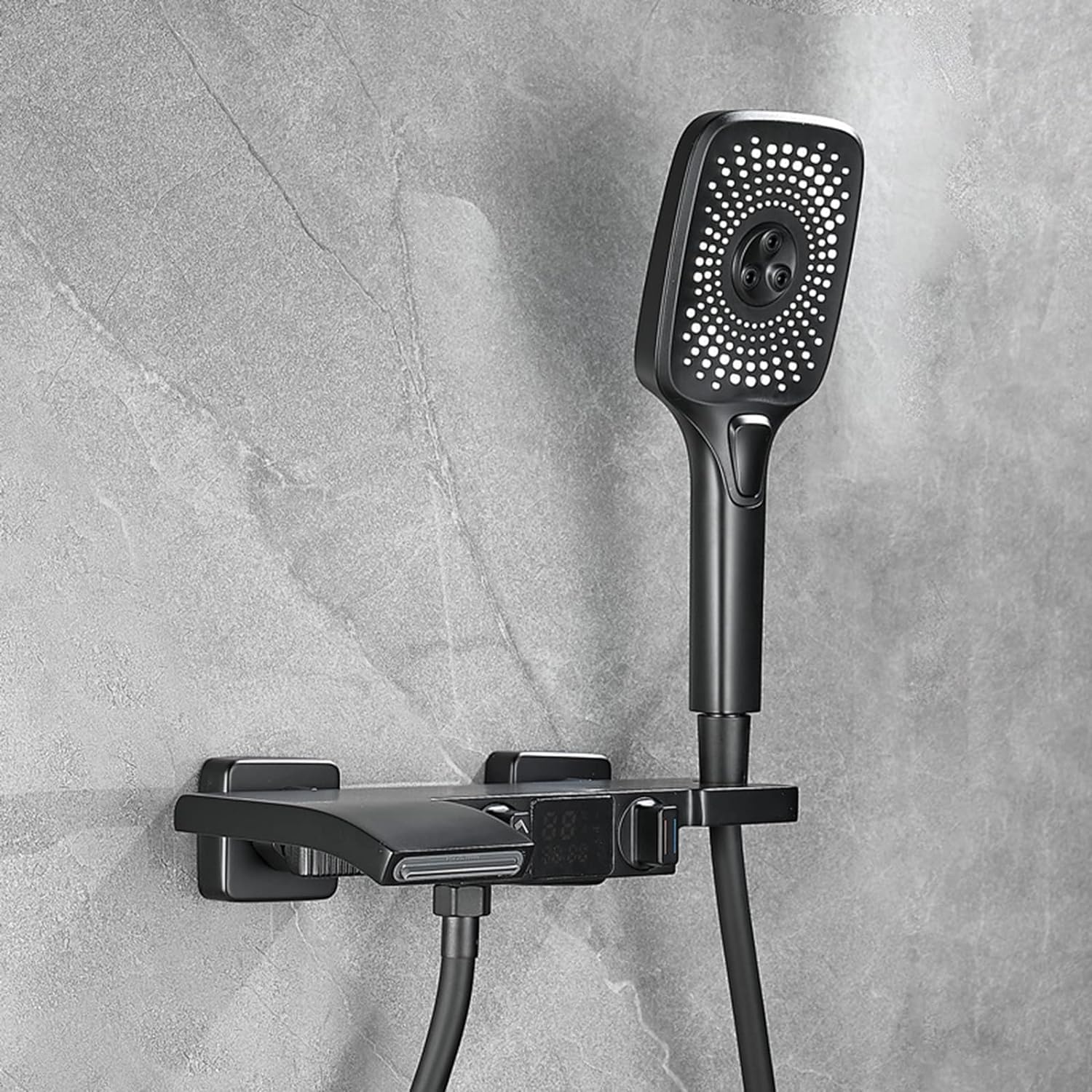 Mitigeur de bain avec douche cascade haut de gamme en finition blanche