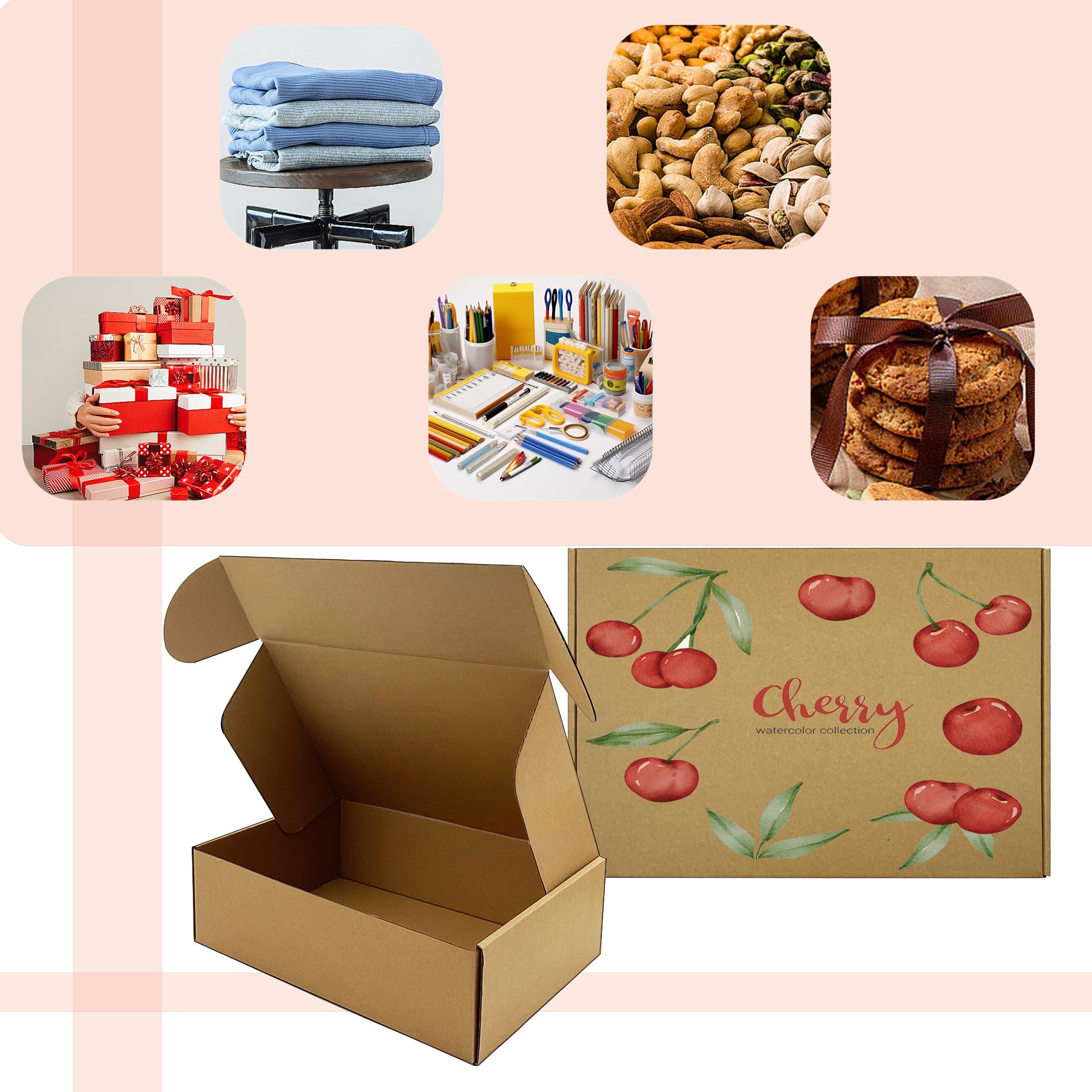20 braune Wellkartons, 33 x 22,9 x 10,2 cm, für Versand & Verpackung, stabil und recycelbar