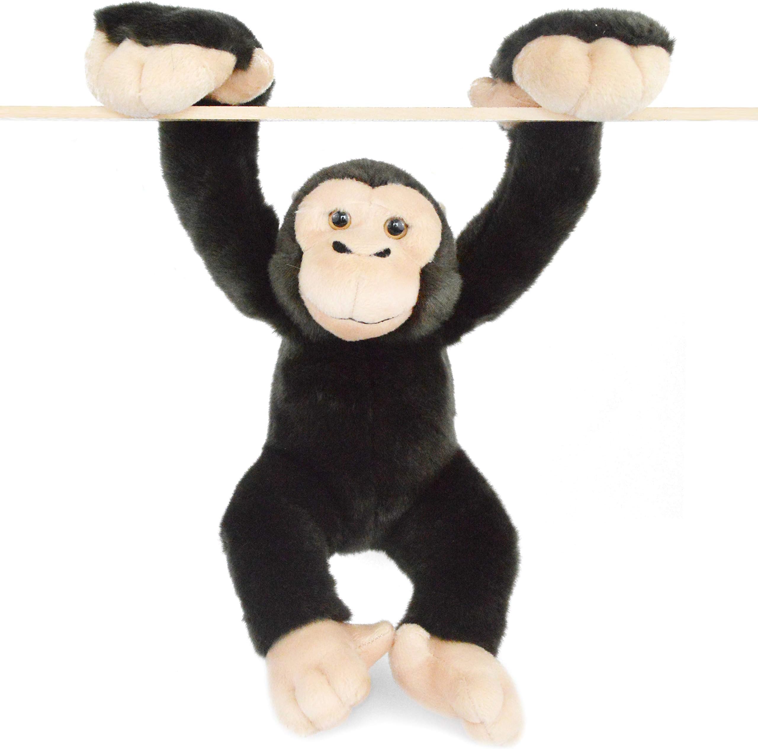 VIAHART Chance The Chimpanzee - 14 Inch (with Hanging Arms Outstretched) Large Hanging Monkey Chimp Stuffed Animal Plush Ape - Toys