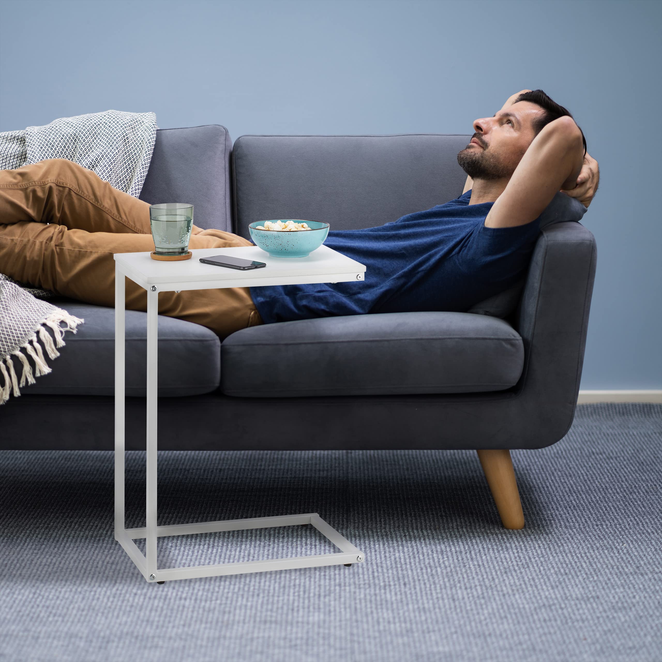 Tavolino Alto Relaxdays Tavolino Da Divano, Forma Di C, 60x30x45