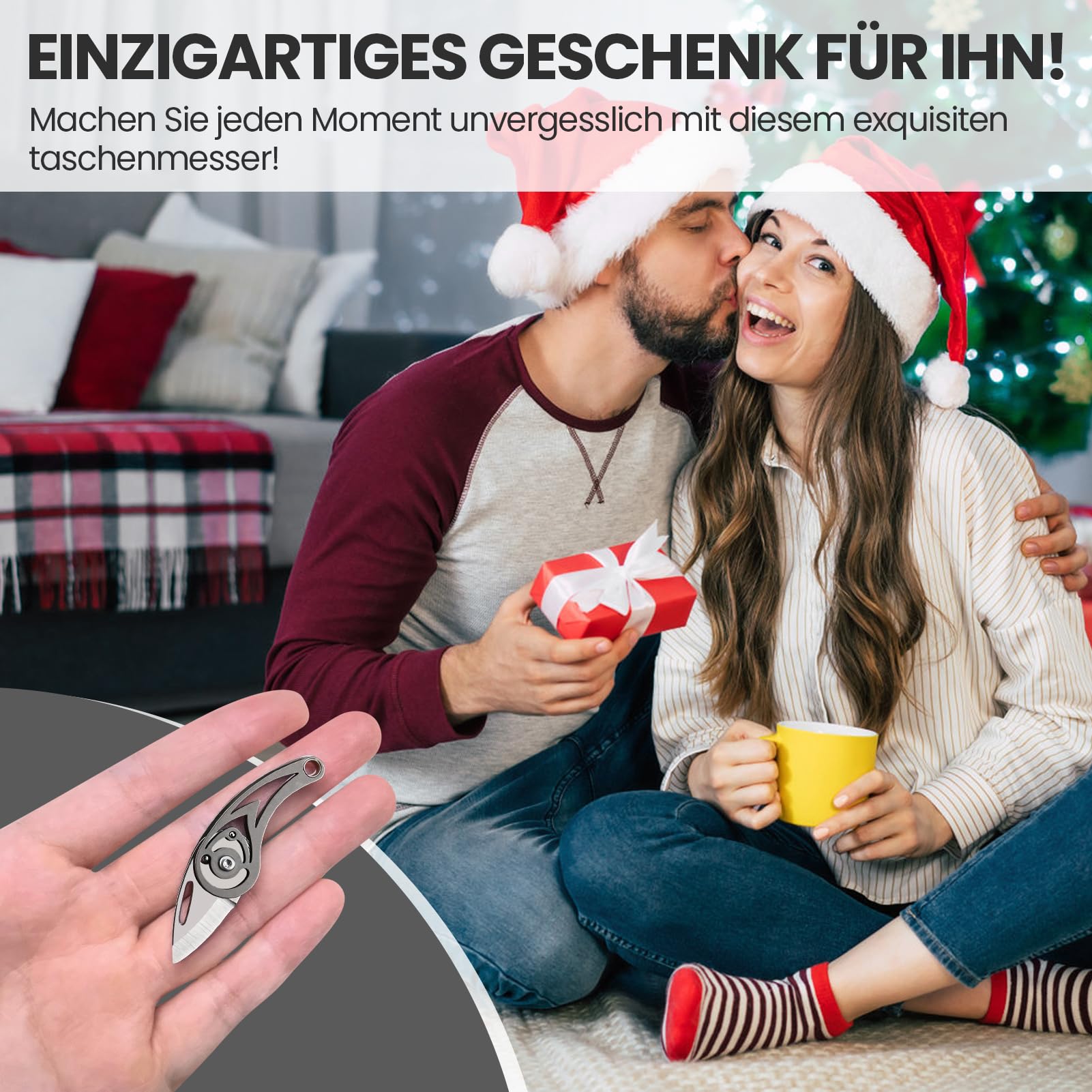 BEEK EDC Mini coltello portachiavi pieghevole in titanio, coltello tascabile per taglio e esterno, regalo per uomini e donne