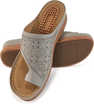 Judxsious Womens Flip Flops Sandals Casual Summer Wedges Slides Comfortable Women's Sandals with Arch Support Behimia Clip Toe Strap Shoes for Women