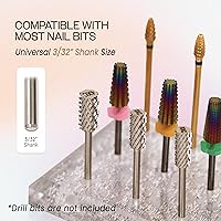 Vista 5 de PANA - Soporte para brocas de uñas, organizador de exhibición, a prueba de polvo, caja de almacenamiento, herramientas para uso doméstico o sala