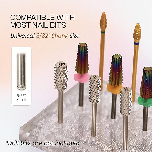 Miniatura 5 de PANA - Soporte para brocas de uñas, organizador de exhibición, a prueba de polvo, caja de almacenamiento, herramientas para uso doméstico o sala de