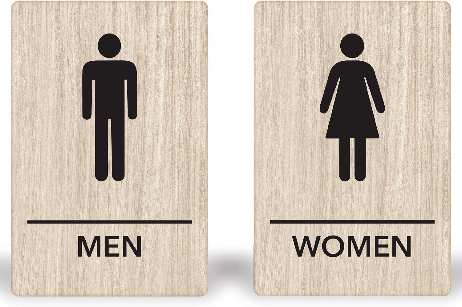 ADA Braille Office Sign - Light Wood Grain with Black Text and Braille (Exit)