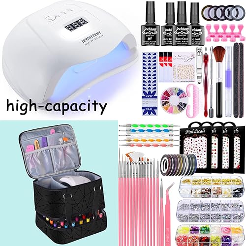 Miniatura 2 de Estuche organizador de esmalte de uñas con capacidad para 42 botellas (0.5 fl oz) y lámpara de uñas, organizadores de uñas y almacenamiento para