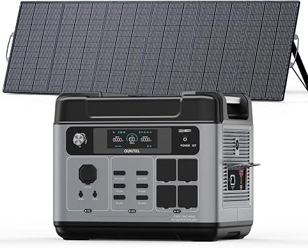 OUKITEL P2001 Pro 3200W/2048Wh Power Station With 500W Solar Panel, Solar Generator with 4 AC Outlets 6400W Peak, 1.5H Full Charging, APP Control Battery Backup for Home, Camping