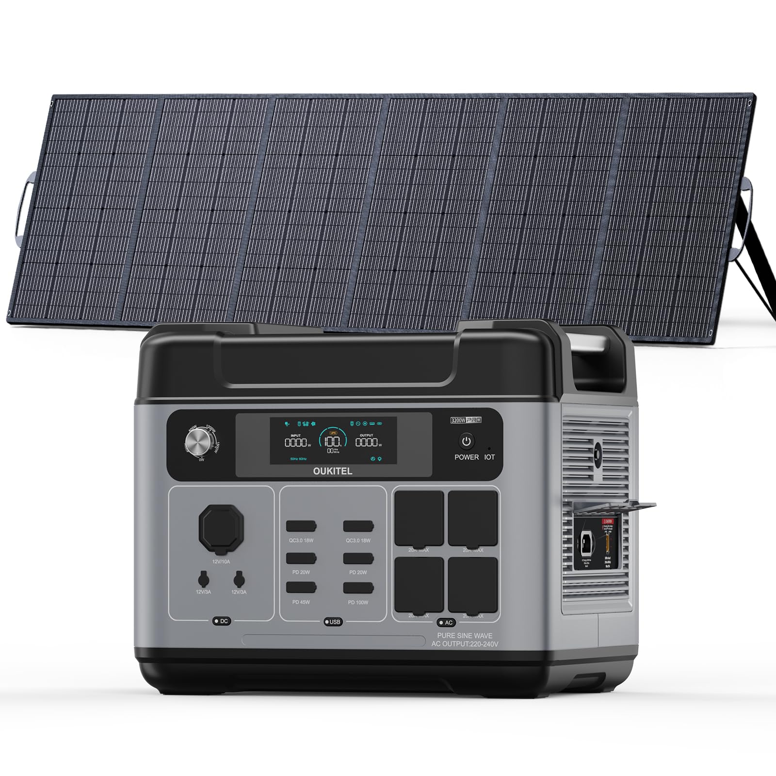 OUKITEL P2001E Pro Tragbare Powerstation 3200W, Solargenerator 2048Wh