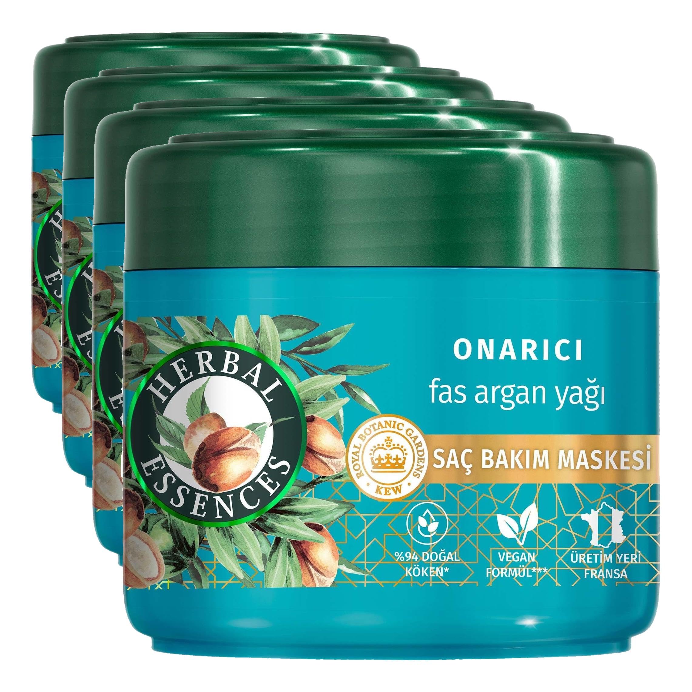 Herbal Essences Onarıcı Argan Yağı Saç Bakım Maskesi 300ml (4 paketi)