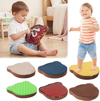 BALAPET 6 pcs Soft Foam Stepping Stones, Sensory Stepping Stones for Promoting KidssBalance & Coordination Skills, Non-Slip Balance Kids Stepping Stones Engaging Indoor & Outdoor Activity for Children