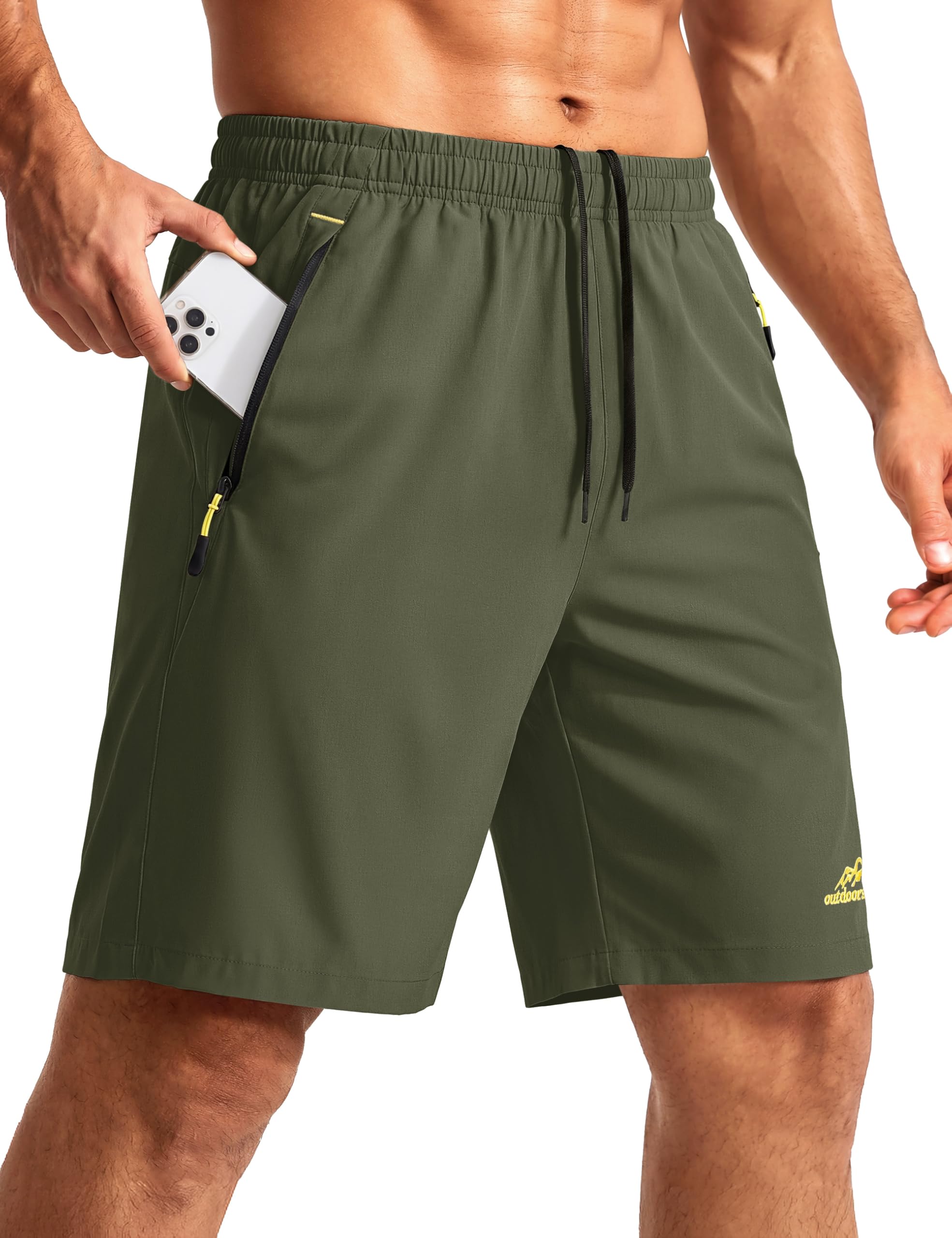 TACVASEN Men's Quick-Drying Training Shorts, Running Shorts, Breathable Sports Shorts with Zip Pockets — view 12