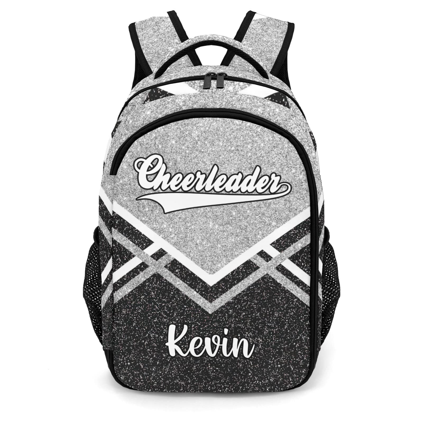 XOZOTY Grey Cheerleader Cheer Backpack Personalized with Name for Men Women Shoulder Bag Laptop Bag Bookbag