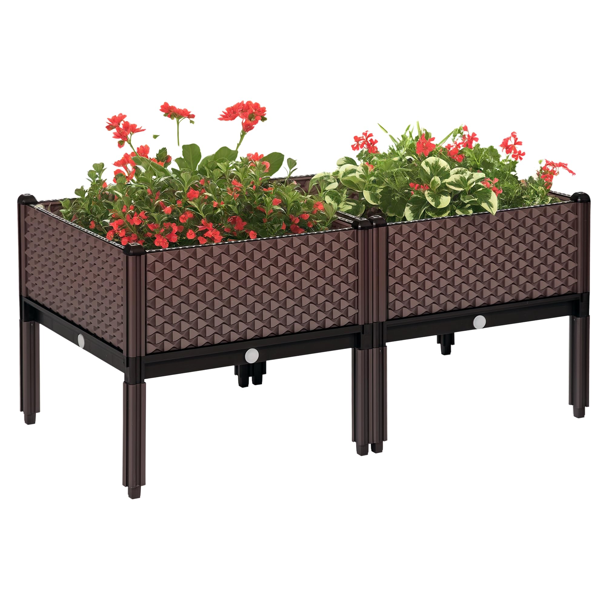 Outsunny 2 Raised Indoor Outdoor Garden Bed Elevated Planters Flowers Vegetables from B&Q