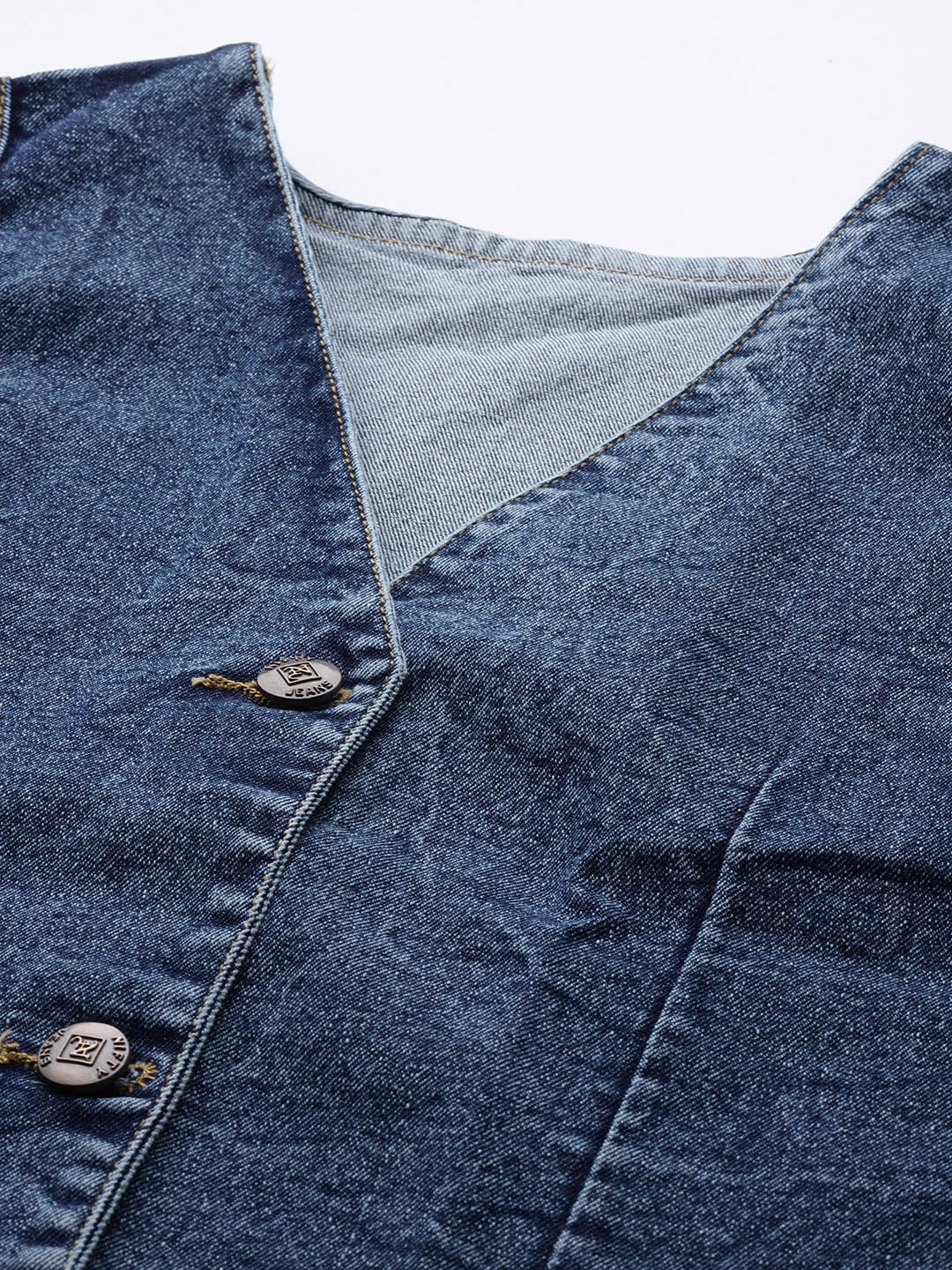Nifty Women's Denim Waistcoat (1474_BLU_L_Blue_Large) - Image 6 thumbnail