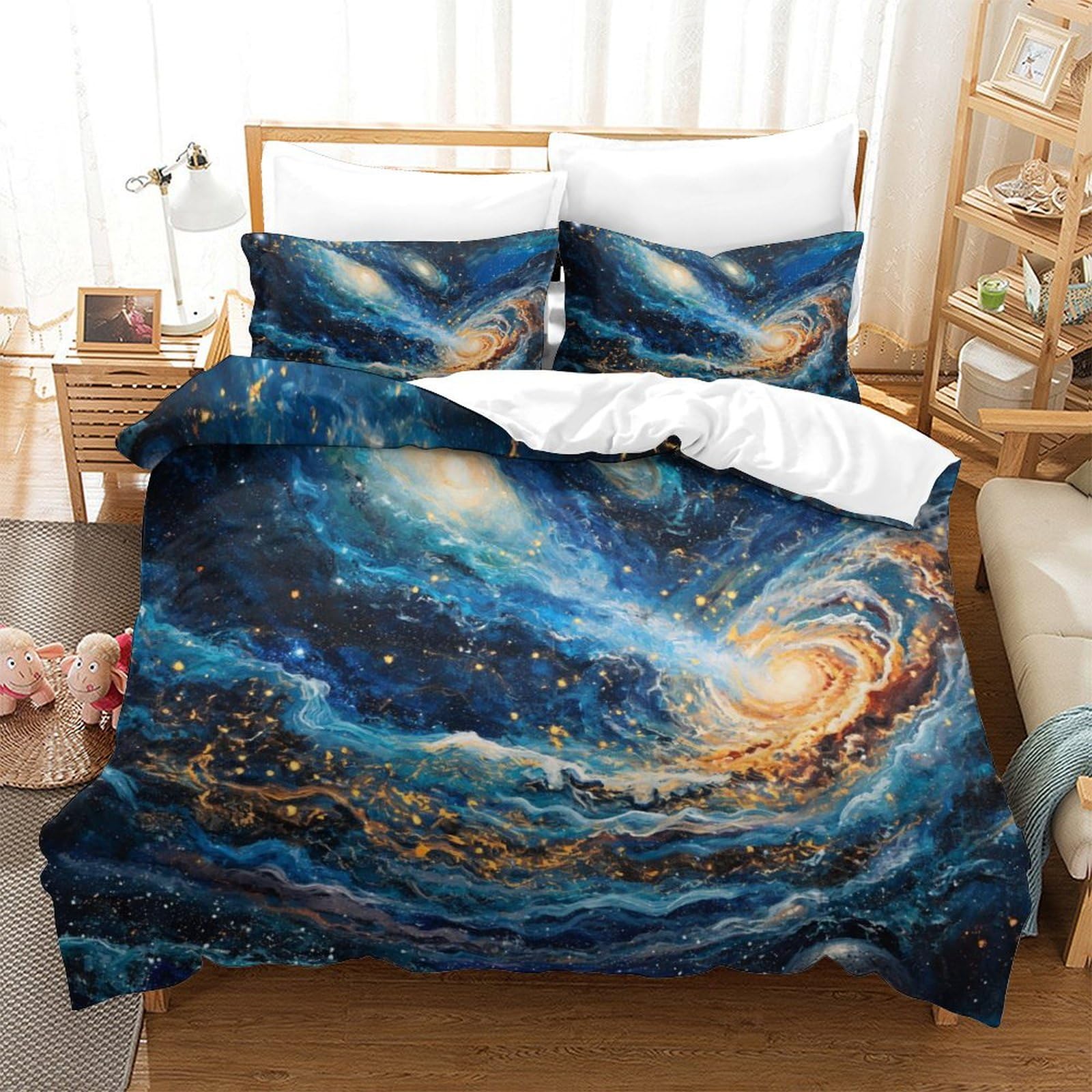 Parure de lit imprimé 3D galaxie en microfibre haute densité respirante luxe 260x220