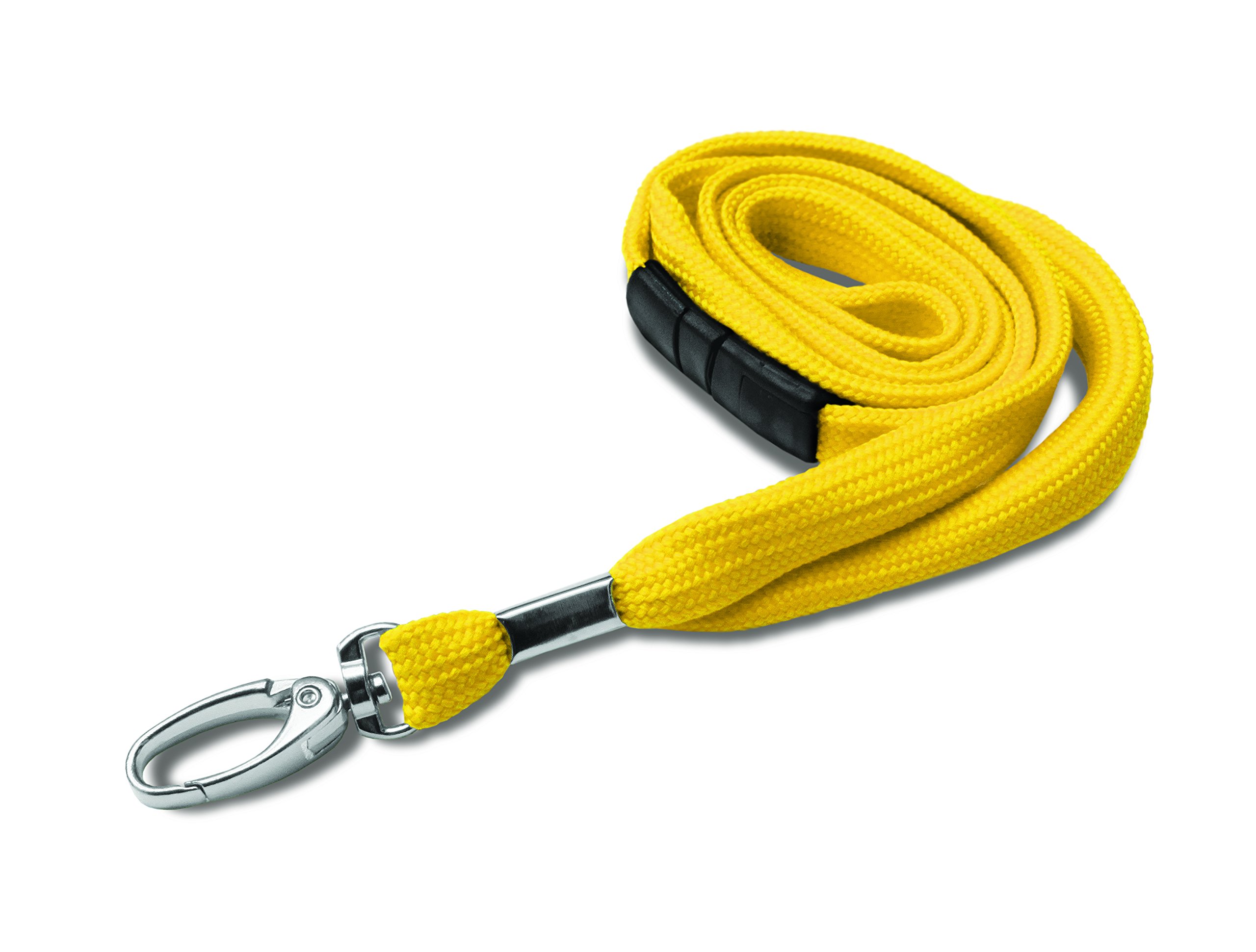 Identity-Plus: Metal Lobster Clip Lanyard Neck Strap with Safety Breakaway - Recycled Material (Yellow, 75 pcs)