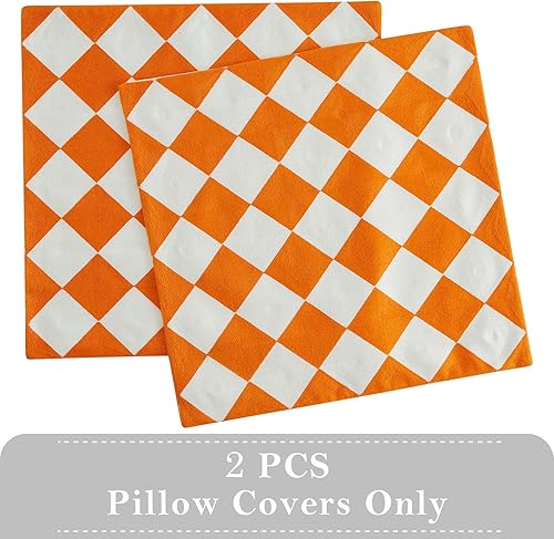 Miniatura 5 de GlowSol Funda de almohada a cuadros para sofá, dormitorio, funda de almohada bordada, moderna geométrica, funda de almohada de 20 x 20 pulgadas,