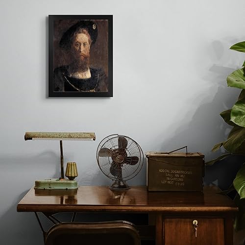 Miniatura 4 de Retrato de hombre renacentista de cabaña perdida por Benjamin Constant  Impresión en marco plano negro  Reproducción de pinturas de obras de arte