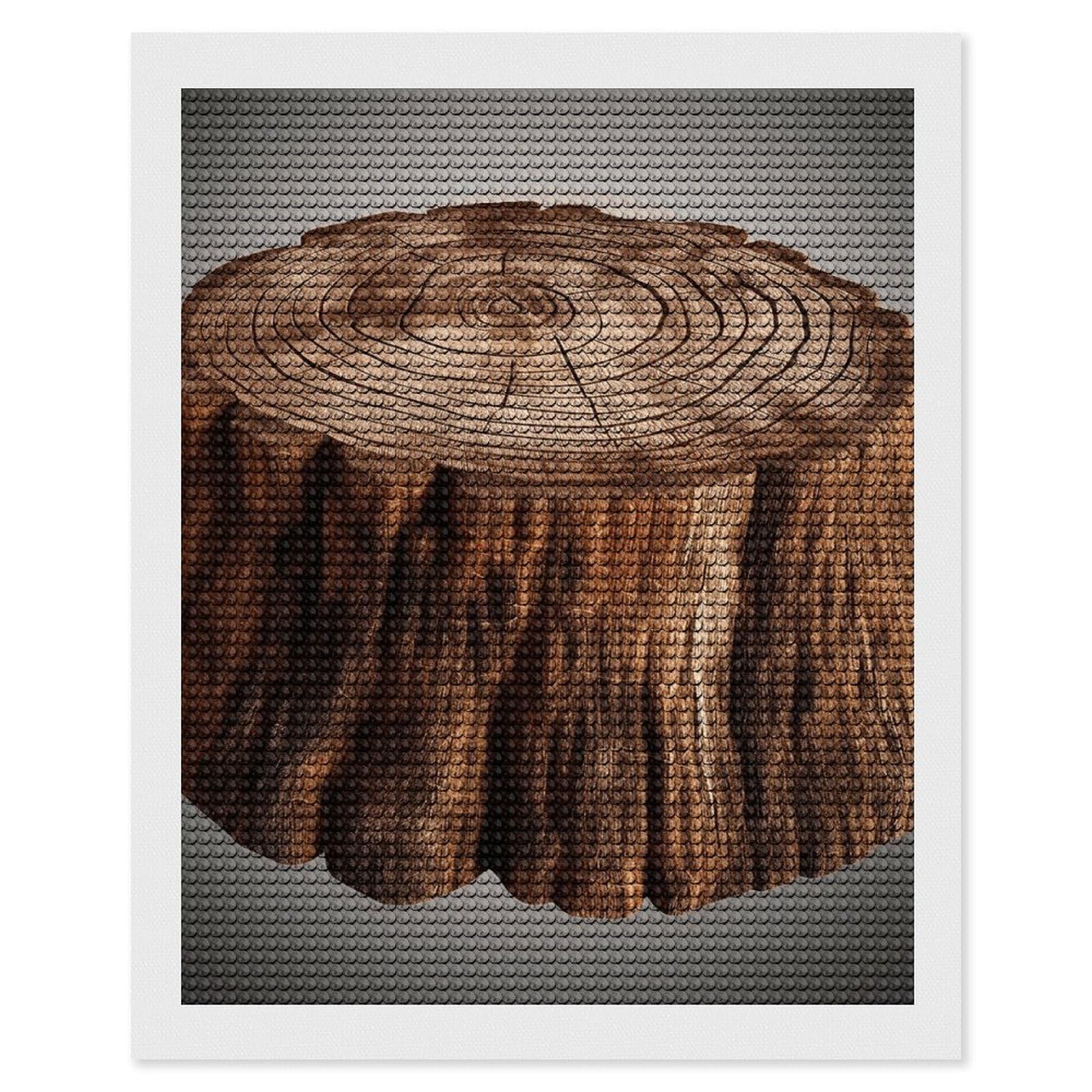 DWVTSLH Stump of Oak Tree Diamond Painting Kits for Adults, Personalized Diamond Photo Art Full Drill, DIY 5D Diamond Art Painting Kits for Beginners, Home Wall Decor 16"x20"