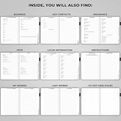 Vista 33 de Clever Fox Planificador de fin de vida - Organizador de arreglos finales para beneficiarios, preparación de testamentos, últimos deseos y Verde