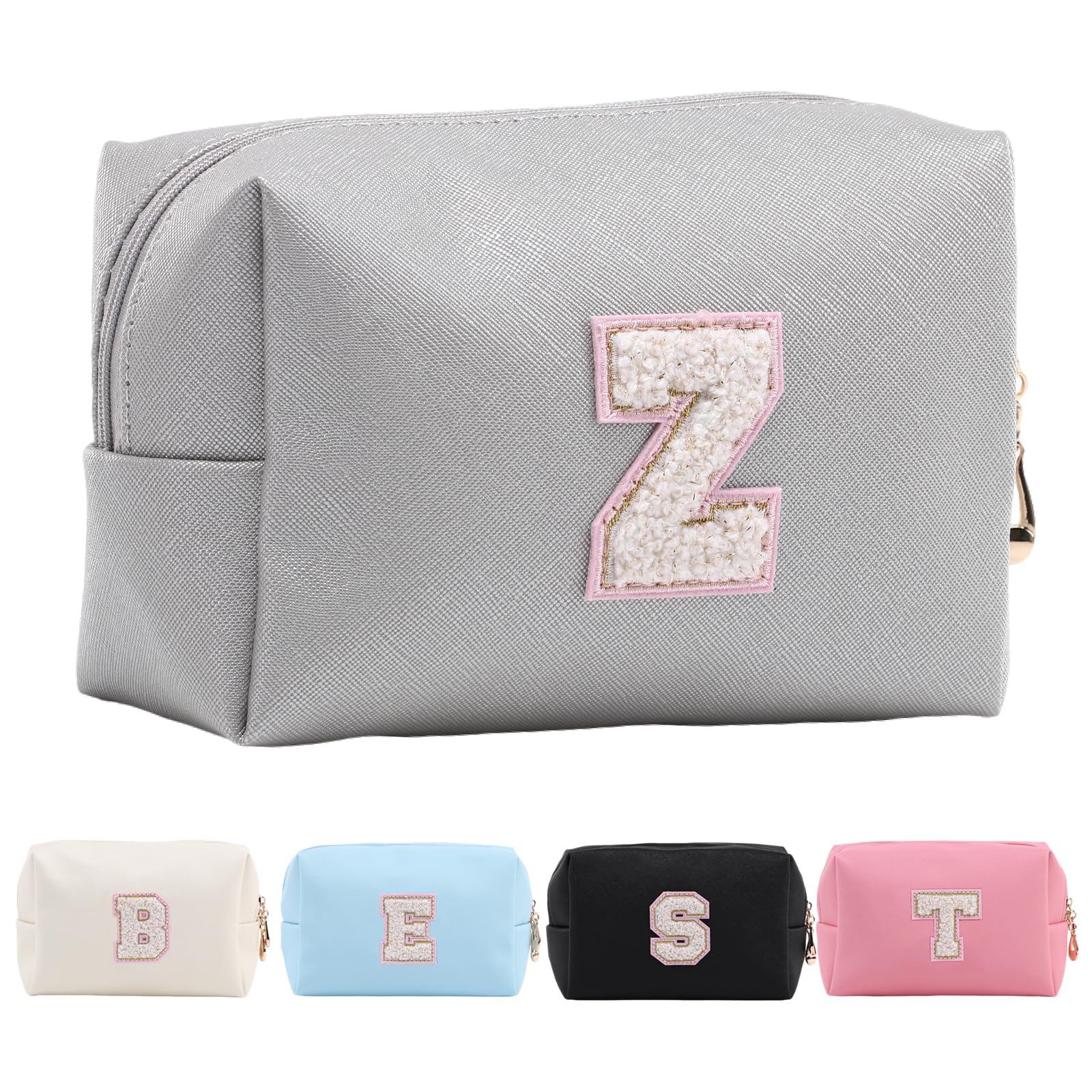 Personalized Makeup Bag,Waterproof Travel Makeup Pouch Cosmetic Bag Birthday Gift for Women Mom，Bride Bridesmaid Cosmetic Bag A-Z — view 50