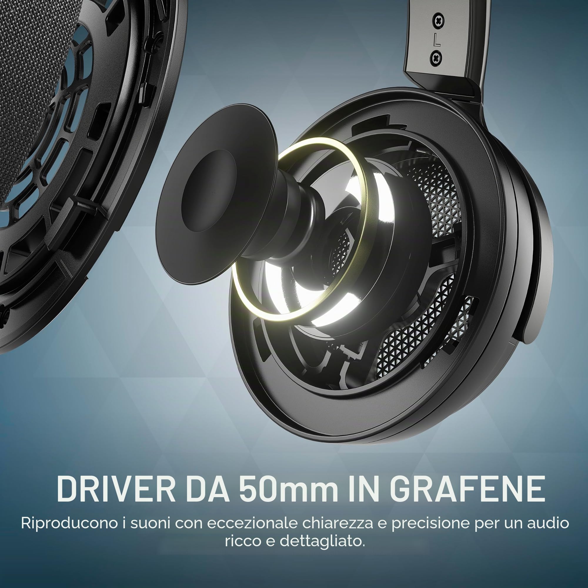 Corsair Virtuoso PRO - Cuffie da gioco con retro aperto, microfono unidirezionale staccabile, driver in grafene da 50 mm, risposta in frequenza 20Hz-40 kHz, carbonio