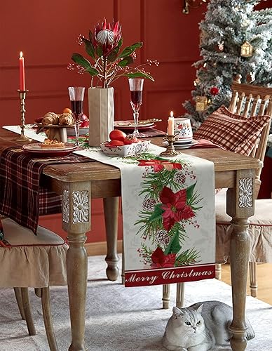 Miniatura 5 de Camino de mesa floral de Pascua de Navidad de 90 pulgadas de largo, camino de mesa de café de comedor, bufandas, lavable, antideslizante, decoración