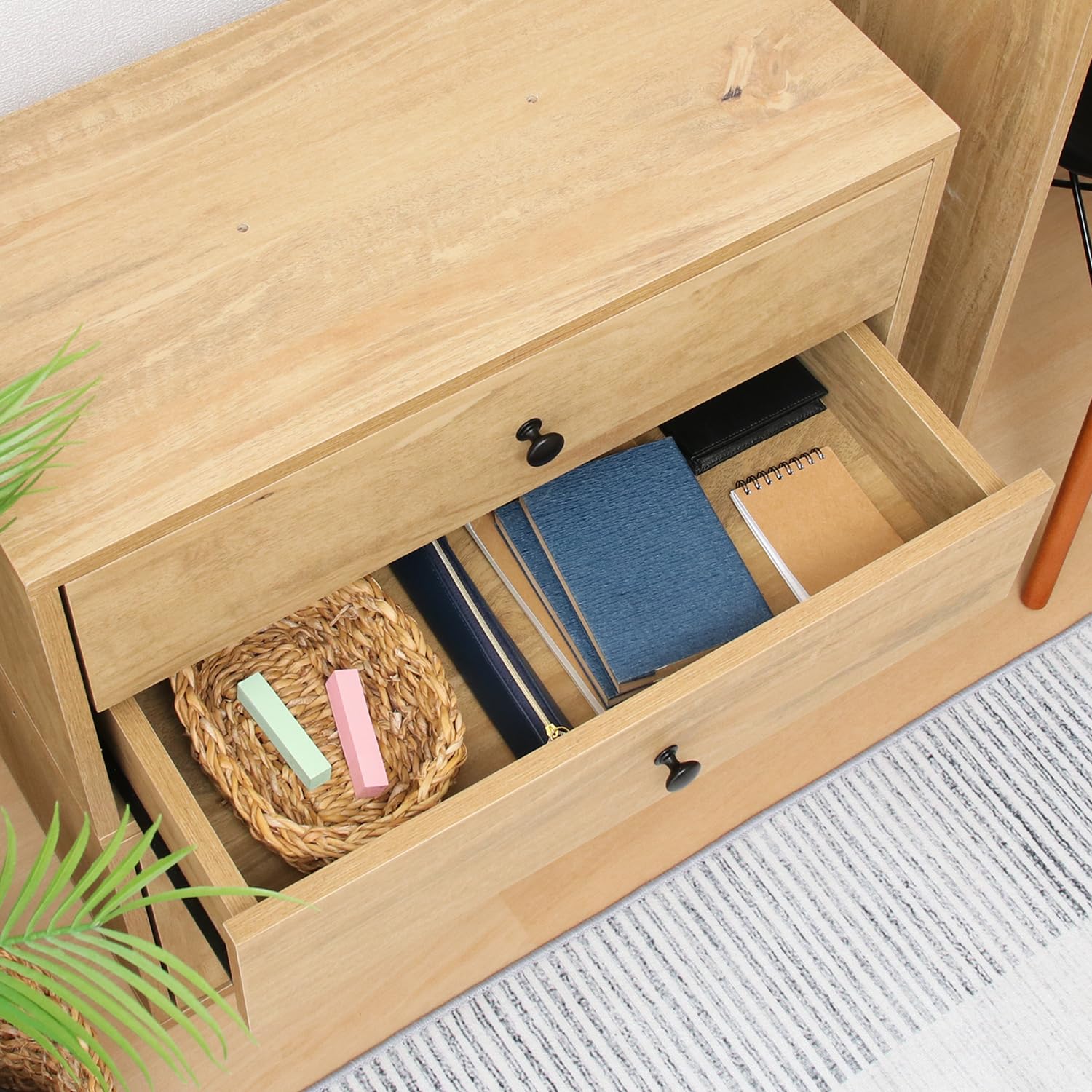 Amazon.co.jp: 不二貿易 コネクトボックス 引出2杯 幅60×奥行32×高さ