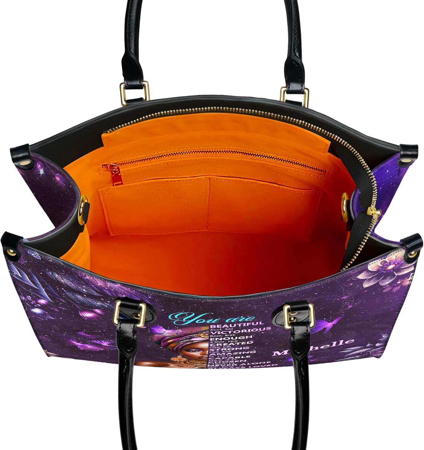 Personalized Leather Handbag for African American Woman, Custom Purses For Black Women, Mother's Day Gifts for Mom - Image 6