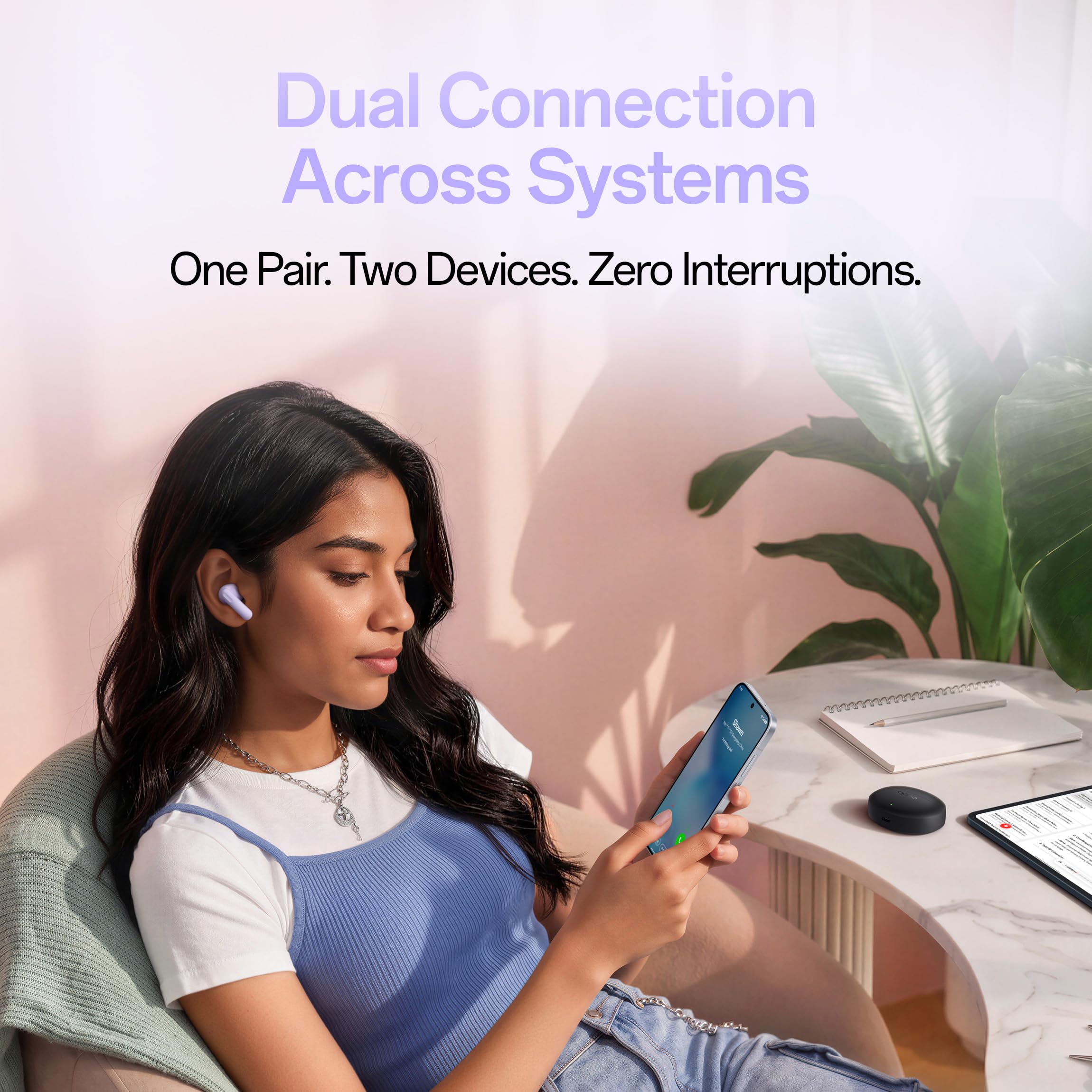 Oppo Enco Air 5 True Wireless Noise Cancelling Earbuds with 52dB Real time ANC,Upto 54Hrs Playtime,Triple-Mic AI Clear Call,Low Latency,Fast Charging.(Midnight Black) — Amazon image 9