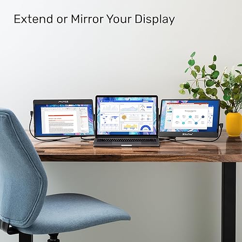 Miniatura 5 de SideTrak Monitor portátil giratorio de 12.5 pulgadas para laptop, bisagra giratoria patentada, configuración de computadora portátil de triple