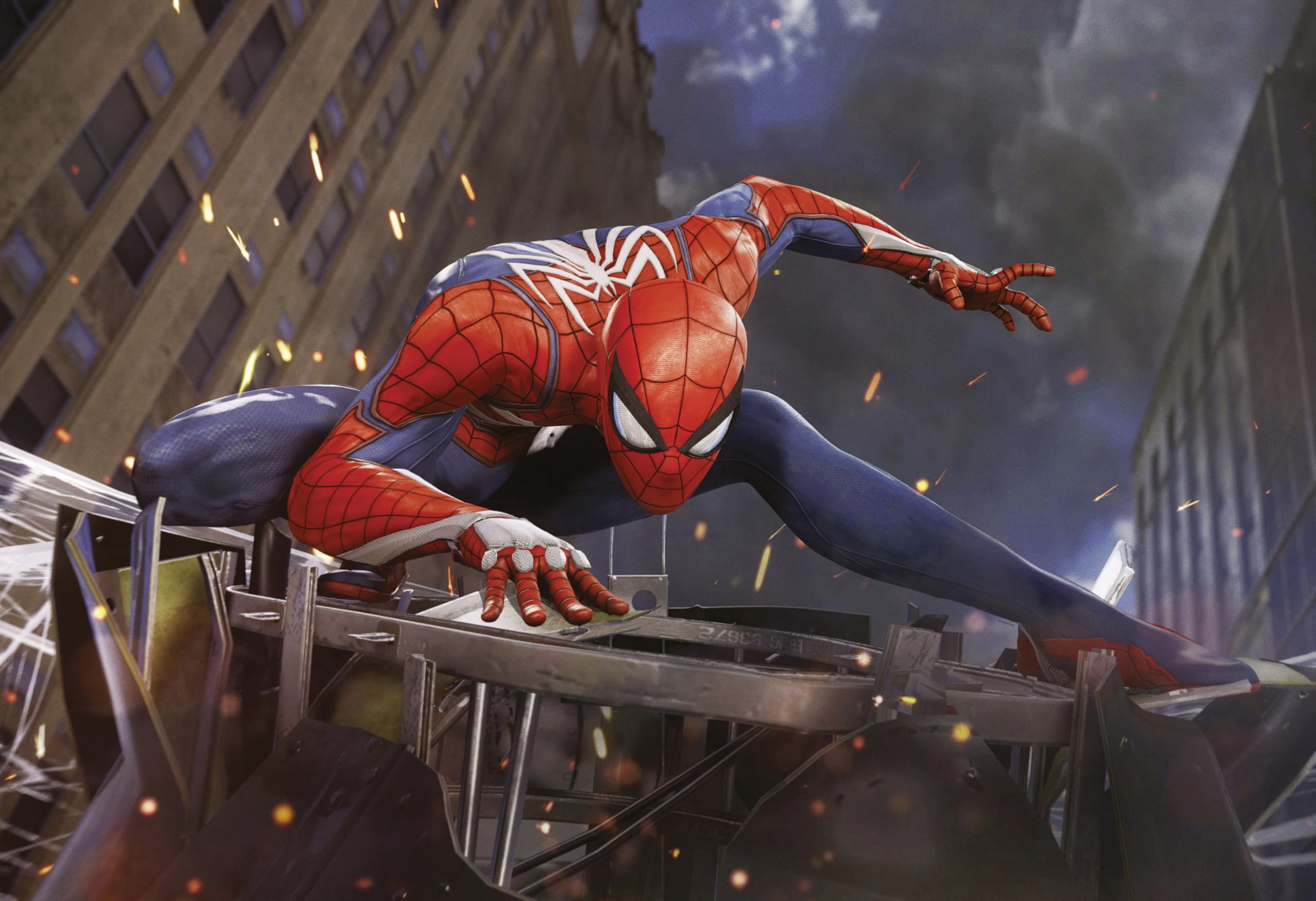 Komar Keilrahmenbild - Marvel Spider-Man Landing - Größe: 90 x 60 cm