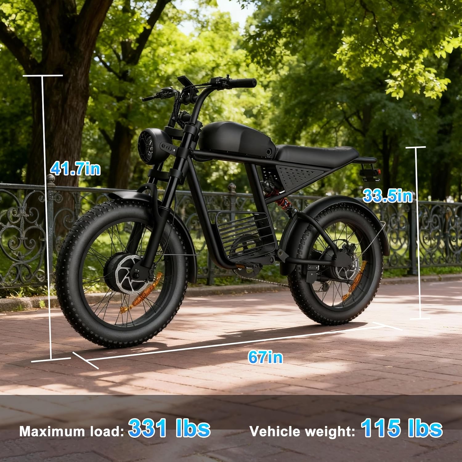 Electric Bike for Adults, 1000W/1500W/3000W Ebike 48V 15/18.9/25AH E Bike 20" Fat Tire 30/34/37MPH 40/47/100 Miles Adult Electric Bicycles, 3 Modes Electric Dirt Bike, All-Terrain Off-Road Motorcycle