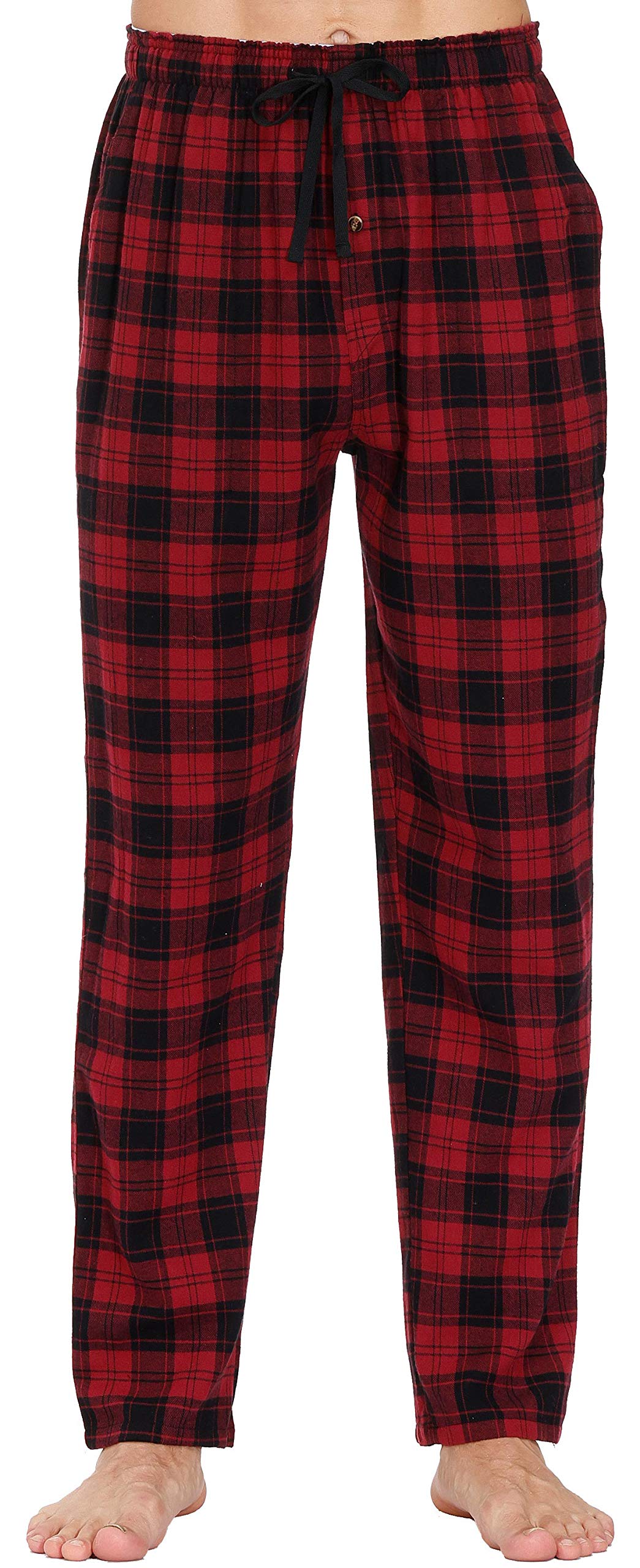 MoFiz Herren Pyjamahose Warm Lang Baumwolle Weich Schlafanzughose Kariert Winter Nachtwäsche Freizeithose