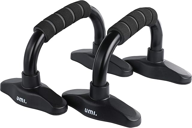 Amazon Brand - Umi - Push up Bars Stand Press with Foam Grip Handle Parallettes Upper Body Exercise Home Gym Fitness Strength Training 1 Pair