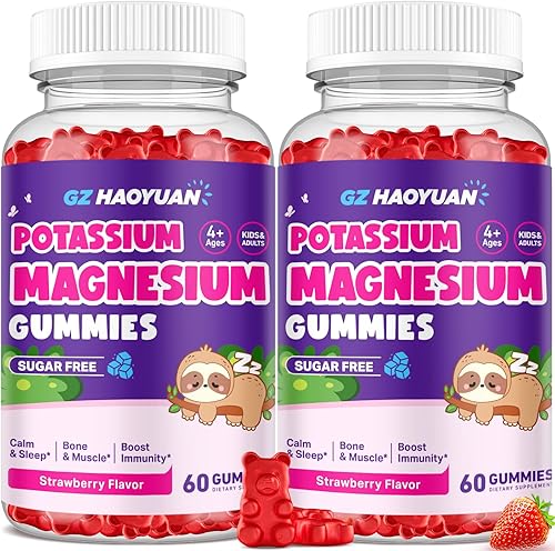 Miniatura 11 de Gomitas de magnesio para niños, gomitas de glicinato de magnesio con vitamina D3, B6, potasio y ashwagandha, magnesio para niños y adultos