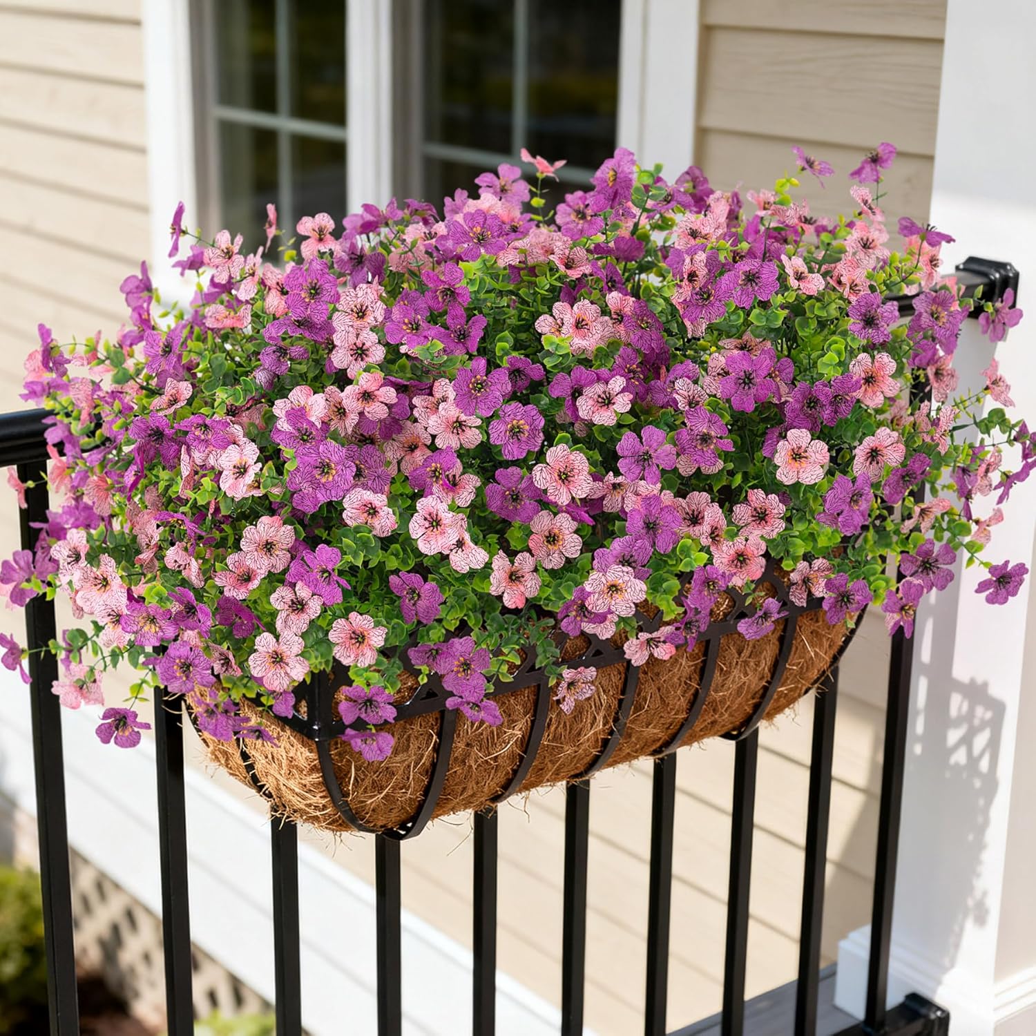 INXUGAO Artificial Fake Flowers Plants for Outdoor Spring Summer Decor, 12 Bundles Faux Silk Flowers for Outdoor Outside Planter Colorful Daisy UV Resistant Look Real for Front Door Porch Patio Yard