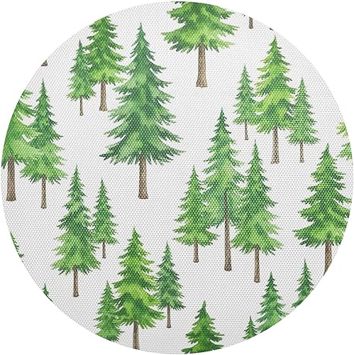 Manteles individuales circulares de acuarela de pinos verdes, resistentes al calor, antideslizantes, para mesa de cocina, lavables para cocina,