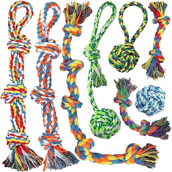 Dog Toy for Large and Medium Dogs - Robust Rope for Chewers Durable rope for aggressive chewers dental toy teething toy for puppies strong tug of war rope 8 pieces