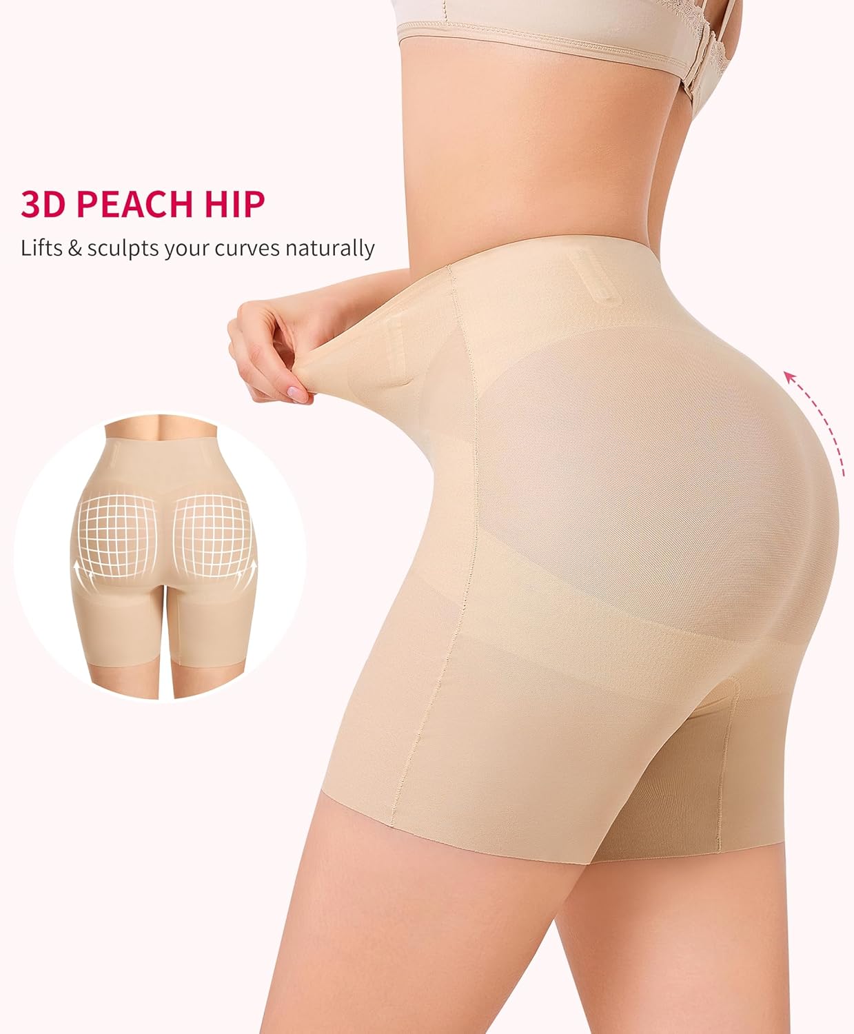 Gotoly Shapewear Tummy Control Mid-Waist Body Shaper Shorts Butt Lifting Panties Shapewear Shorts - Image 3