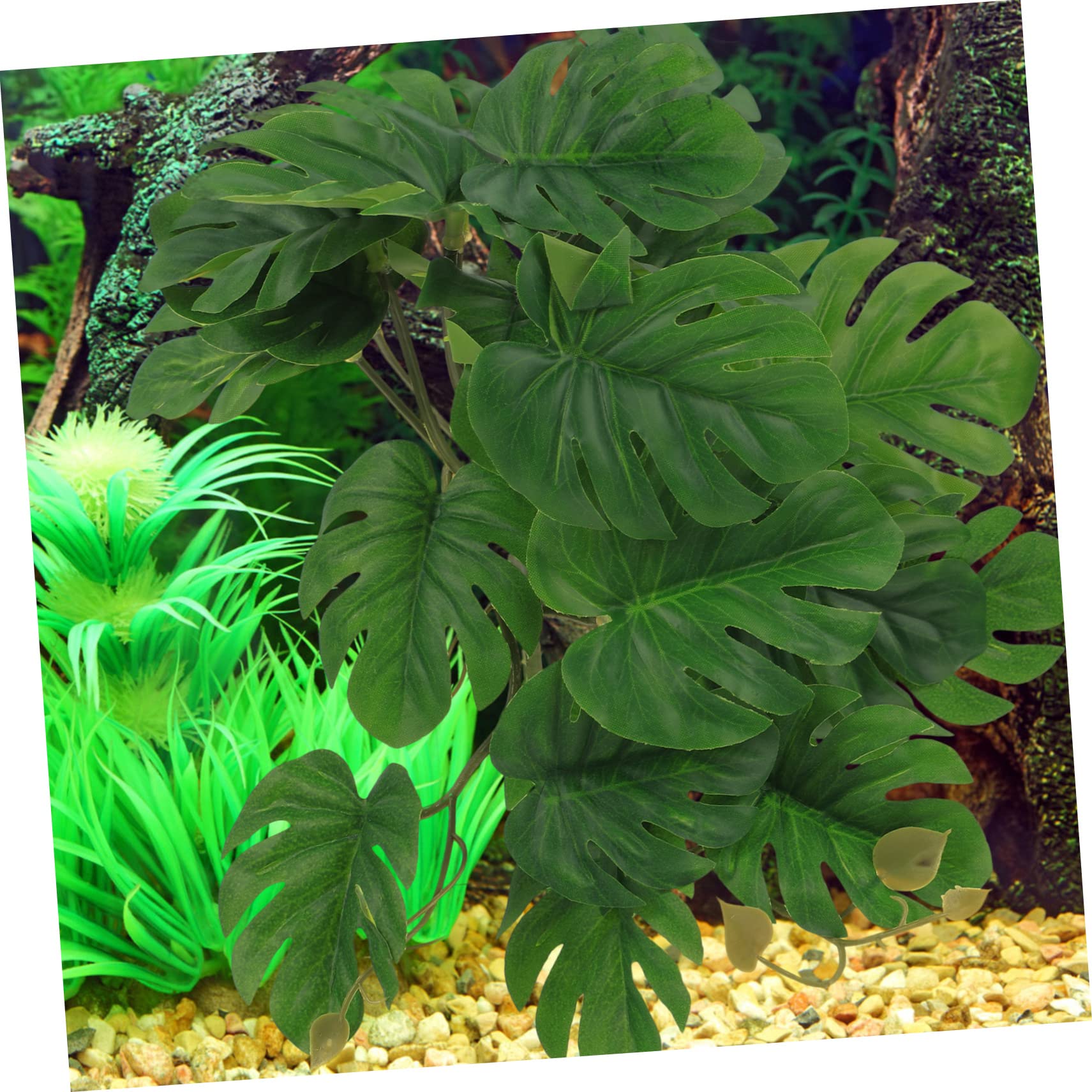Kisangel 4piezas Terrario Decorativo Plantas Artificiales para Reptiles Accesorios De Hábitat Simulados para Acuarios y Terrarios Sin Daño Mascotas
