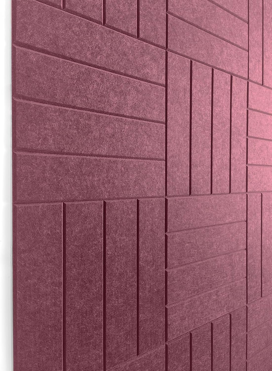 Felt Bulletin Board Tiles | Modern Cork Board Alternative | Large Cork Boards for Walls | Aesthetic Felt Wall Panels for Office & Home Decor | Pinboard & Photo Board (12-Pack) | Red Wine