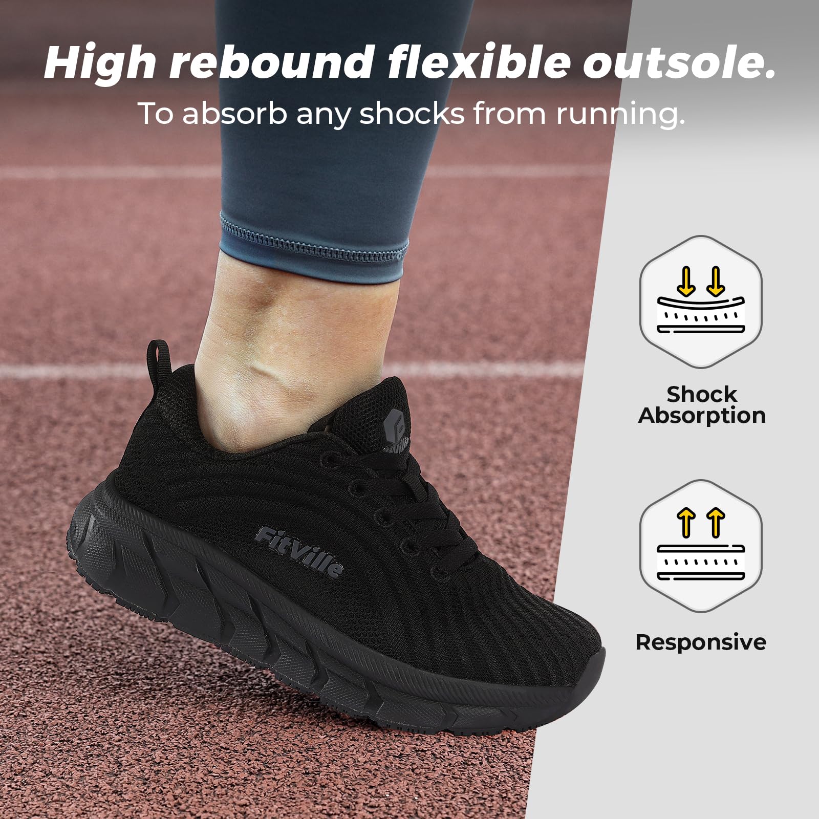 FitVille Scarpe Running Donna Pianta Larga Ginnastica Sneaker Leggere Wide Fit Traspiranti Passeggio