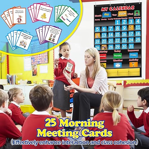 Miniatura 3 de Aizweb Calendario de aula, calendario mensual para niños, preescolar, jardín de infantes, escuela primaria, decoración de aula, suministros para