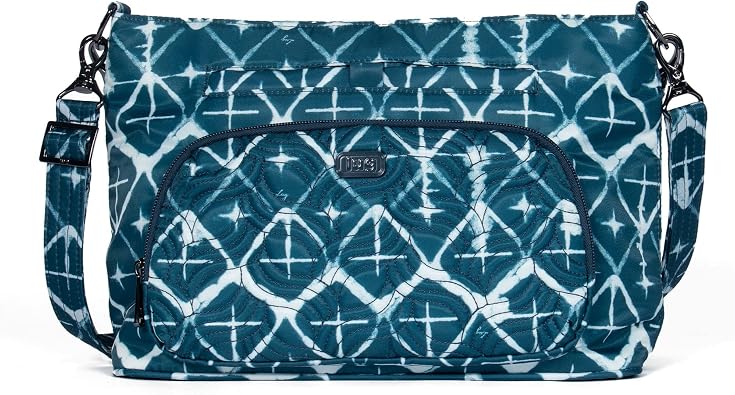 Lug Samba XL Convertible Crossbody Bag, HORSES NAVY - Versatile Travel Purse with Magnetic Phone Pocket and Secure Zipper Compartments