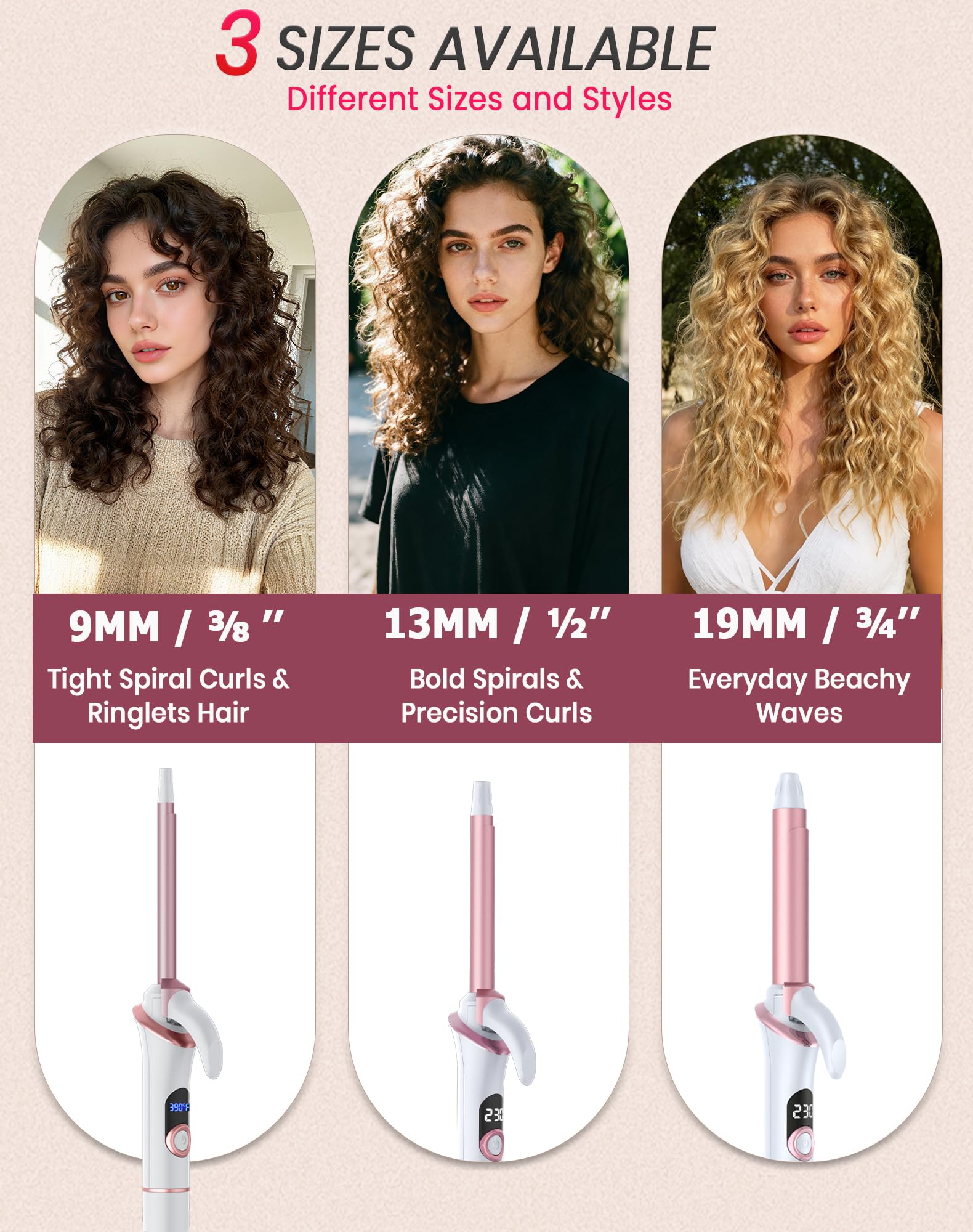 Ukliss Mini Curling Iron, Dual Voltage Travel Hair Curler